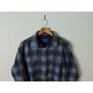 Pendleton Shirts - Pendleton L Virgin Wool Flannel Shirt Blue Gray Pendleton Shirts - Pendleton L Virgin Wool Flannel Shirt Blue Gray